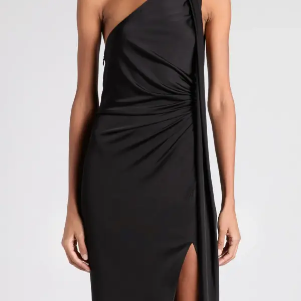 One-Shoulder Fluid Jersey Gown