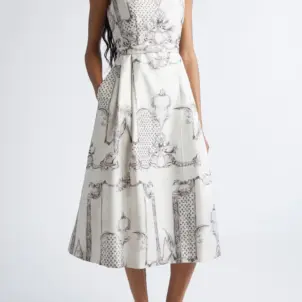 Ambuto Print Sleeveless Fit & Flare Dress