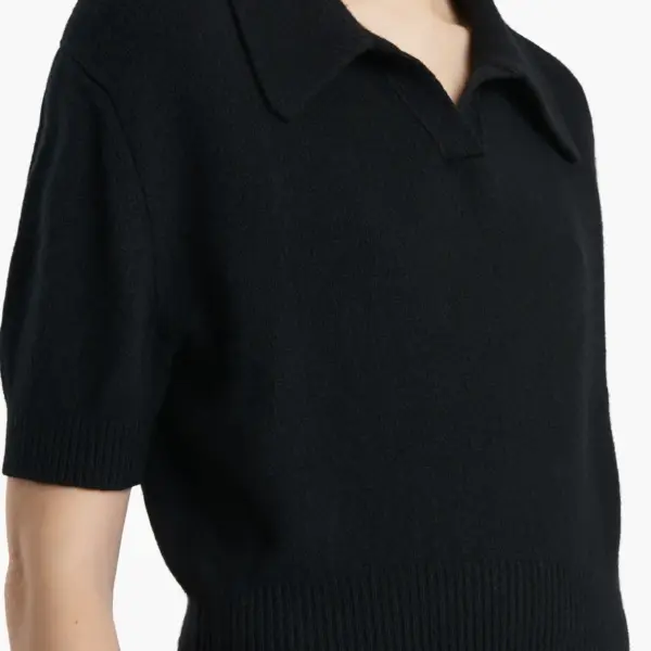 Leni Stretch Merino Wool & Cashmere Polo Sweater