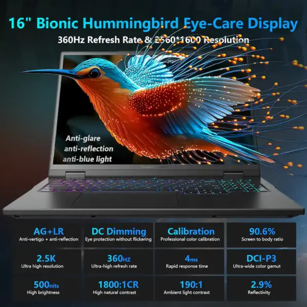 Thunderobot - ZERO 16 16" 360Hz WQXGA Gaming Laptop - Intel Core Ultra 9 275HX