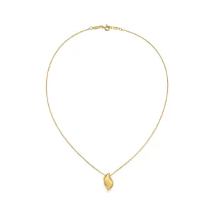 Feather Pendant in Yellow Gold
