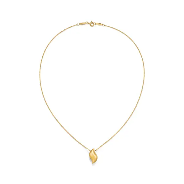Feather Pendant in Yellow Gold