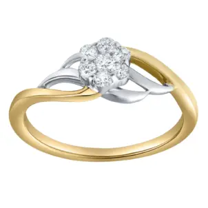 Amoria 0.25 Ct Natural Diamond Floral 10K Gold Ring
