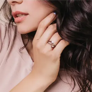 Lab-Grown Diamond 2-Stone Bypass Ring 14k