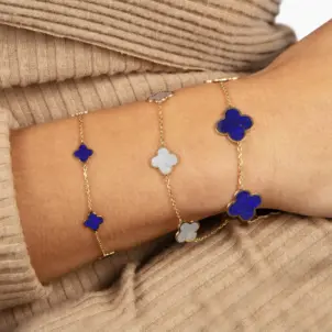 Large Lapis Clover Bracelet