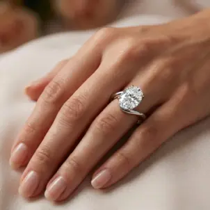 Certified 7Ct Aire Oval Cut Diamond Solitaire Engagement Ring 14k Gold Lab Grown