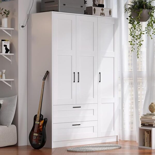 3 Doors Wooden Wardrobe Closet Armoire