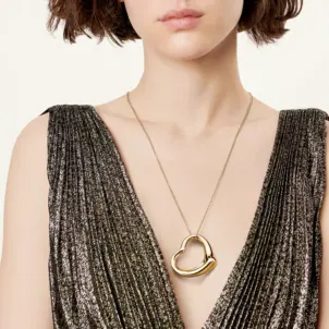 Open Heart Pendant in Yellow Gold
