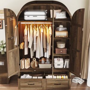 Armoire Wardrobe Closet with Doors and Drawers
