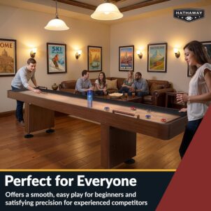 Hathaway Challenger Shuffleboard Table for Family Arcade Game Room