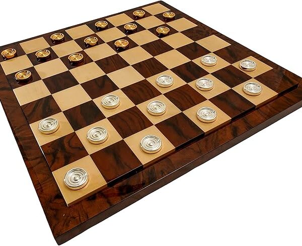 Bello Games Collezioni - Valentino 24K Gold/Silver Checkers