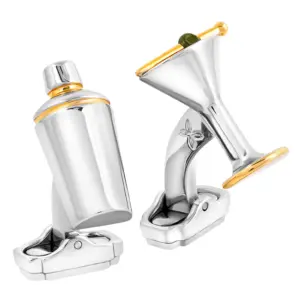 Martini Glass & Shaker Cuff Links