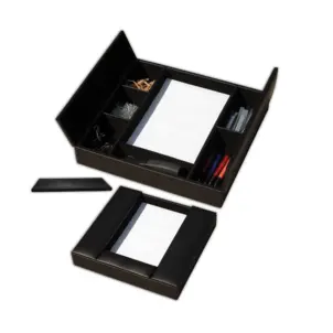 Black Leather Conference Room Organizer