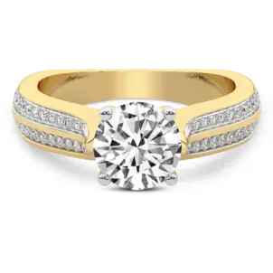 10kt Sandra Side Stone Lab Diamond Ring