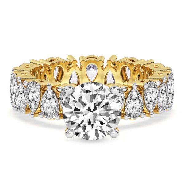 10kt Cordelia Side Pear Lab Diamond Ring