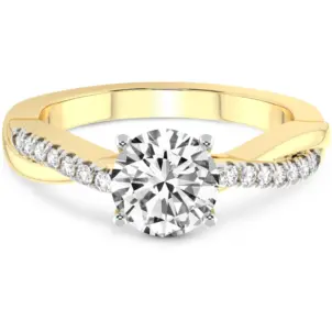 10kt Twisted Vine Lab Diamond Ring