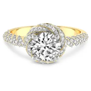 10kt Entwined Love Halo Lab Diamond Ring