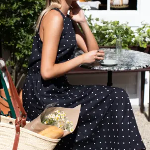 Atelier Sundress - Small Dots Tuxedo + Ivory
