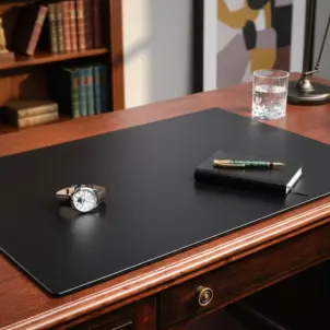 Black Leather Desk Pad w/out Rails