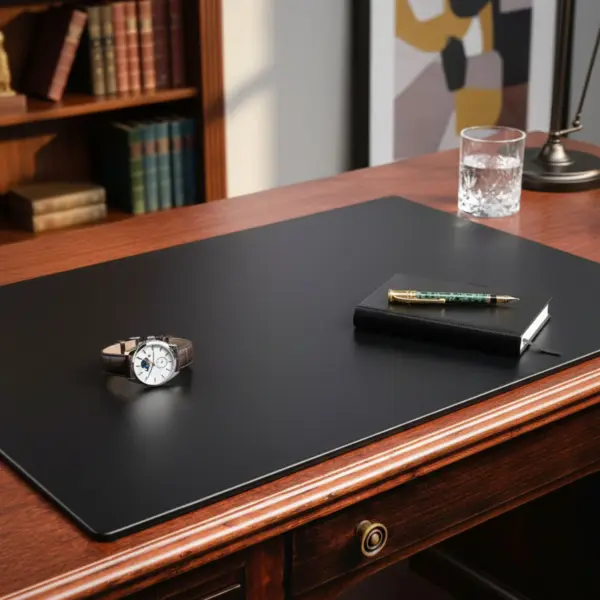 Black Leather Desk Pad w/out Rails