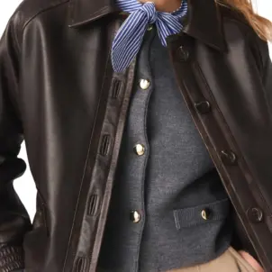 Cropped leather jacket