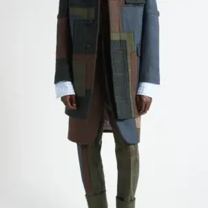 Fit 1 Patchwork Wool Backstrap Trousers