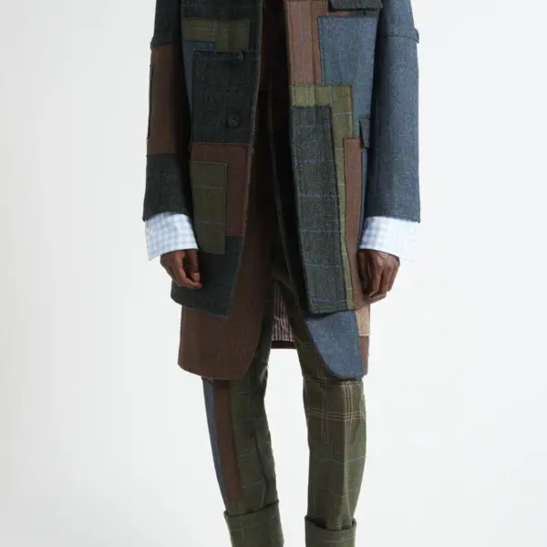 Fit 1 Patchwork Wool Backstrap Trousers