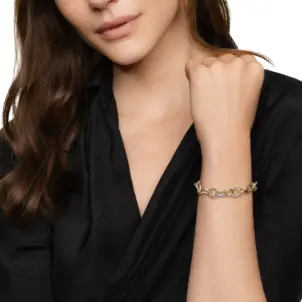 Oval Link Chain Bracelet in Sterling Silver & 18K Gold