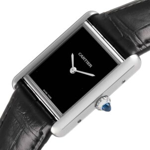 Cartier Tank Must Large Steel Black Dial
