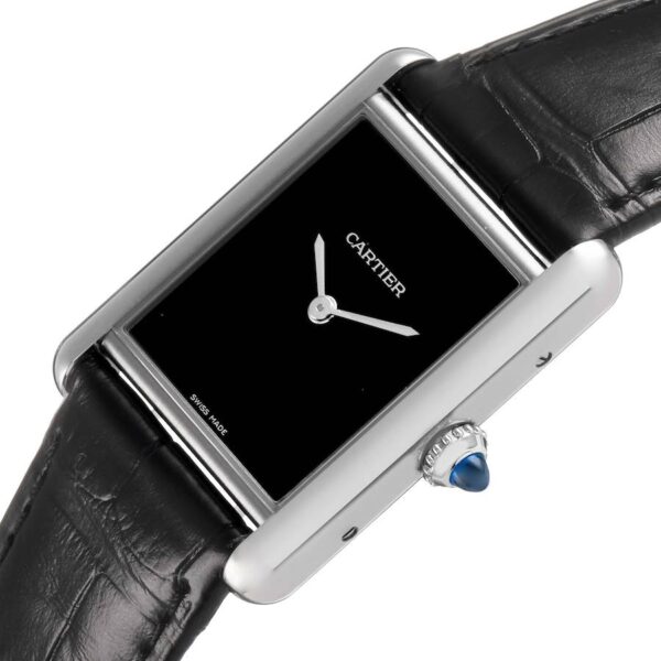Cartier Tank Must Large Steel Black Dial