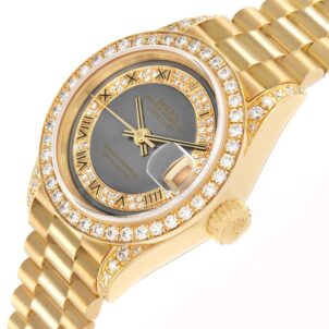Rolex President Yellow Gold Myriad Diamond Ladies Watch