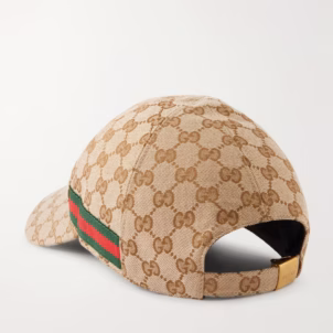 GUCCI Webbing-Trimmed Logo-Jacquard Canvas Cap
