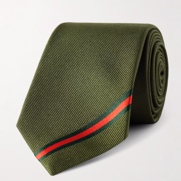 GUCCI 7cm Striped Silk-Twill Tie