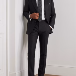 Dyllan Slim-Fit Straight-Leg Stretch-Wool Flannel Trousers