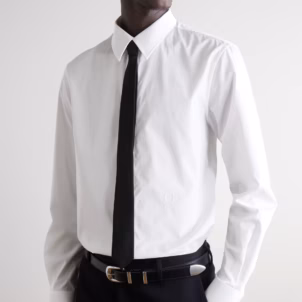 CELINE Logo-Embroidered Cotton-Poplin Shirt