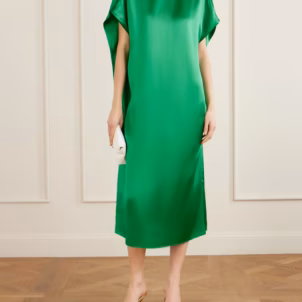 DRIES VAN NOTEN Silk-satin midi dress