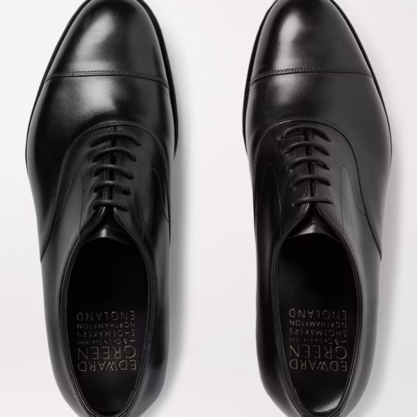 EDWARD GREEN Chelsea Cap-Toe Burnished-Leather Oxford Shoes