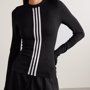 ADIDAS ORIGINALS Striped recycled stretch-jersey top