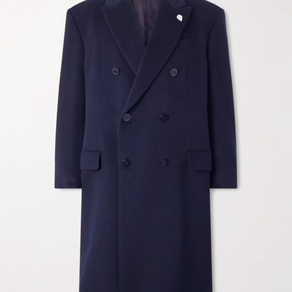 Oversized Double-Breasted Embellished Cashmere Coat