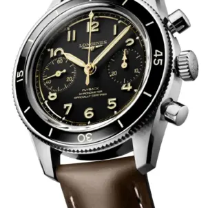 Spirit Pilot Flyback Leather Strap Watch
