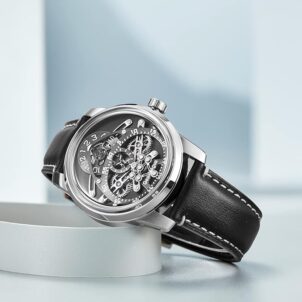 Sided Wheels Self Winding Mechanical Leather Automatic Watches