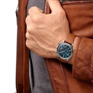 Aviation BigEye Automatic Chronograph Leather Strap Watch