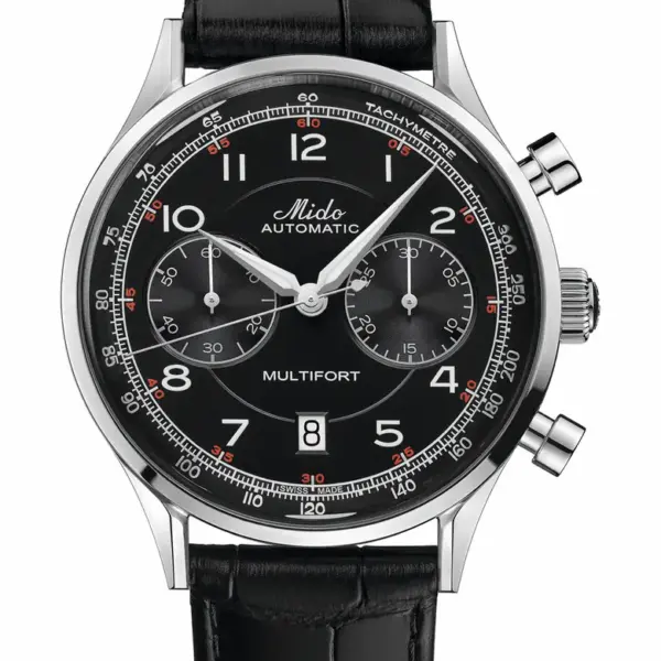 Multifort Patrimony Chronograph Leather Strap Watch