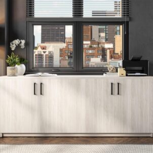Element Contract 29.5"H 4-Door Office Storage Credenza Cabinet