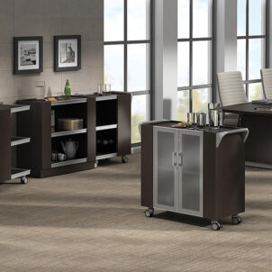 Global Zira Mobile Serving Cart with Glazed Doors