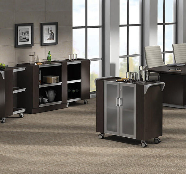 Global Zira Mobile Serving Cart with Glazed Doors