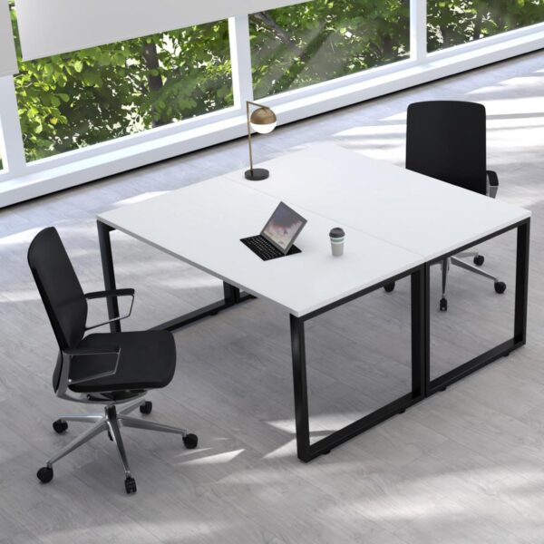 i5 Industries Fusion Two Person 48"W x 48"D Modular Double Desk Configuration