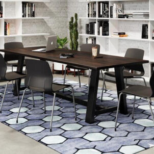 KFI 84"W x 36"D x 29"H Midtown Solid Wood Top Conference Table