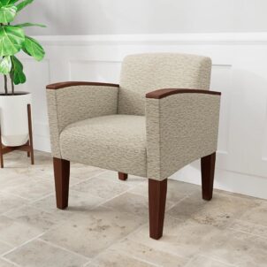 Lesro Belmont 400 lb. Capacity Wood Accented Reception Chair