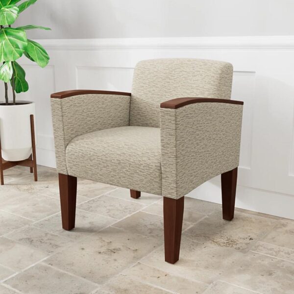 Lesro Belmont 400 lb. Capacity Wood Accented Reception Chair